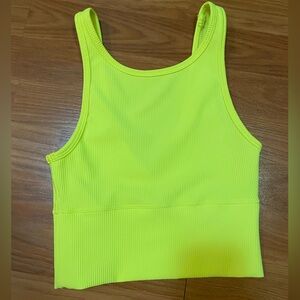 Lululemon Power Pivot Ribbed Tank Top Neon Scream Green Light Reversible